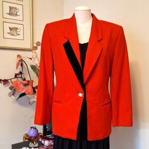 Vintage mr.jax Red Pure Virgin Wool Lined Blazer 100% Wool Jacket